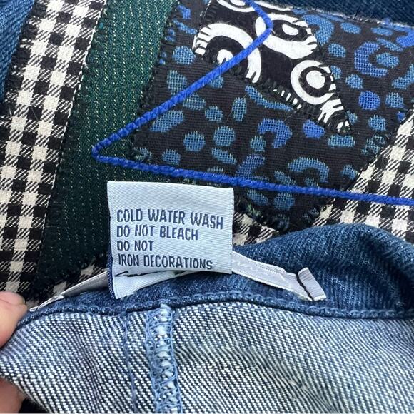 Vintage Denim Applique Created By Connie Oversized Long Trench Coat Size XS - Picture 13 of 15